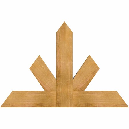 Ekena Millwork Saratoga Rough Sawn Timber Gable Bracket, Western Red Cedar, 48"W x 32"H x 4"D x 6"F, 16/12 Pitch GBW048X32X0406SAR00RWR